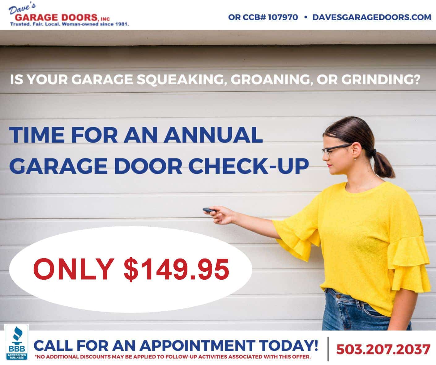 Daves Garage Doors $149 Special