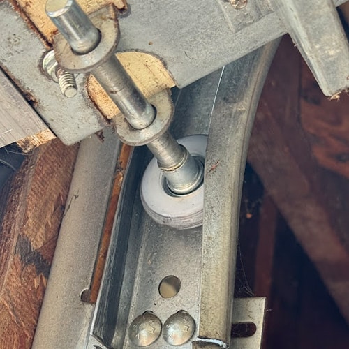 Cream colored garage door after service